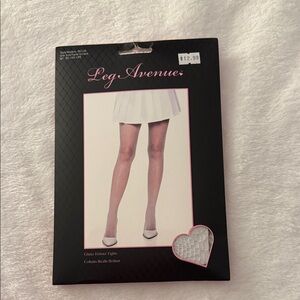 Leg Avenue Sparkling Fishnet Tights – White – One Size – New in Package